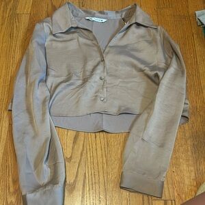 Zara Buttoned Cropped Blouse